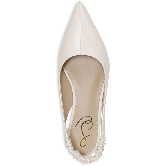 Modern Ivory Slip On Slingback Strap Pointed Toe Dress Flats (Modern Ivory, 8.5) - Picture 3 of 7